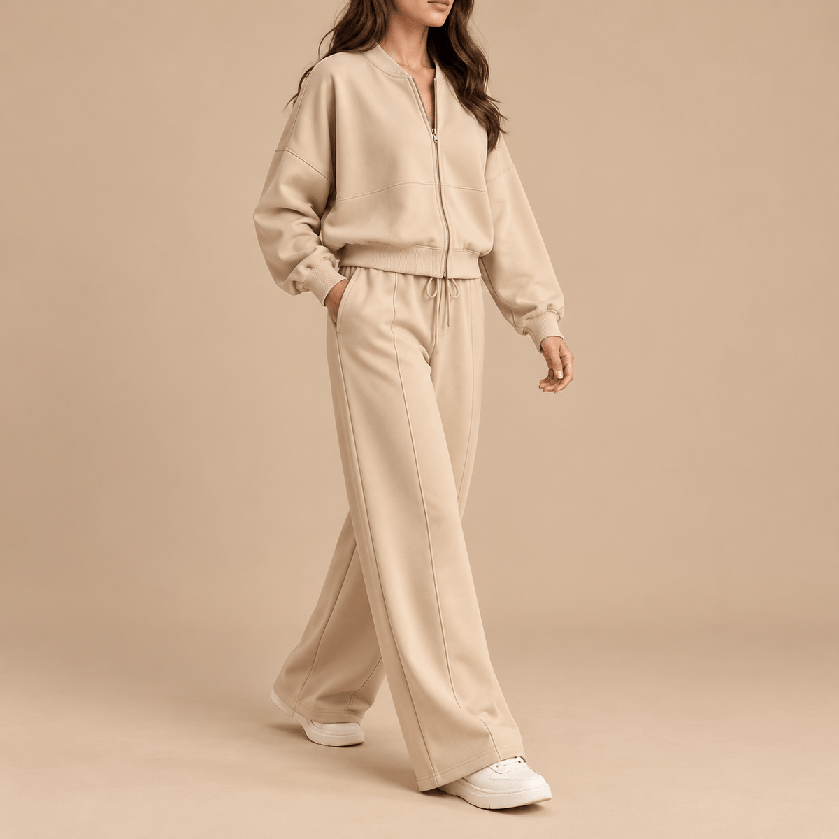 Women's Elara Relaxed Zip Jacket & Wide-Leg Trouser Set