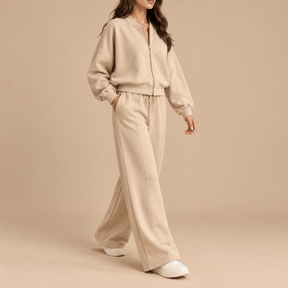 Women's Elara Relaxed Zip Jacket & Wide-Leg Trouser Set