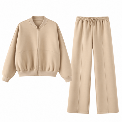 Women's Elara Relaxed Zip Jacket & Wide-Leg Trouser Set