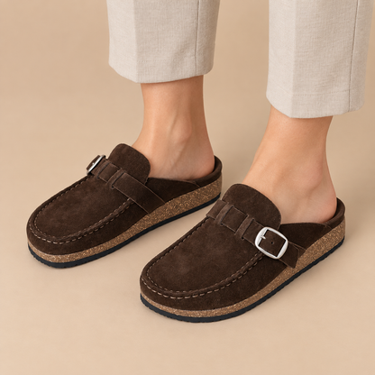 Women's Elowen Suede Buckle Platform Clogs