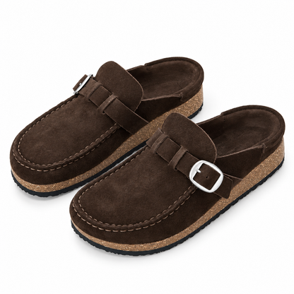 Women's Elowen Suede Buckle Platform Clogs