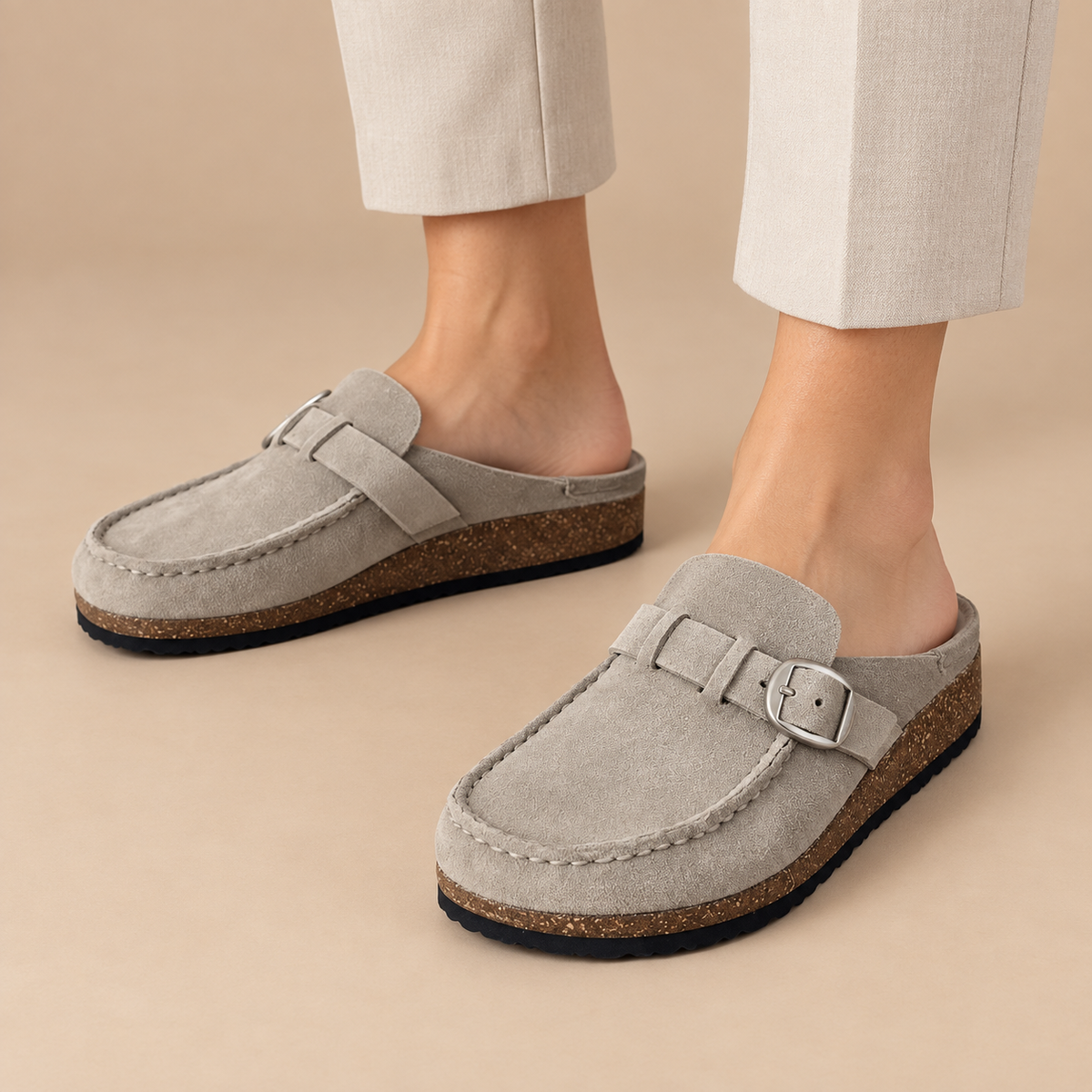 Women's Elowen Suede Buckle Platform Clogs