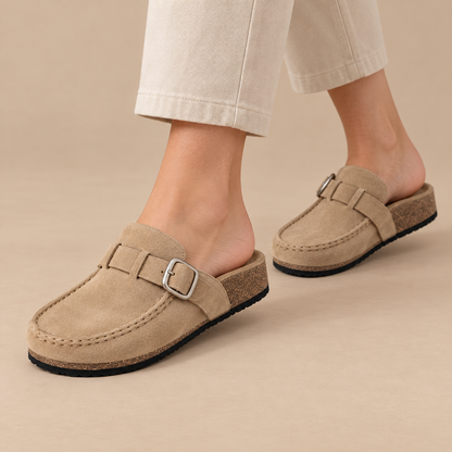 Women's Elowen Suede Buckle Platform Clogs