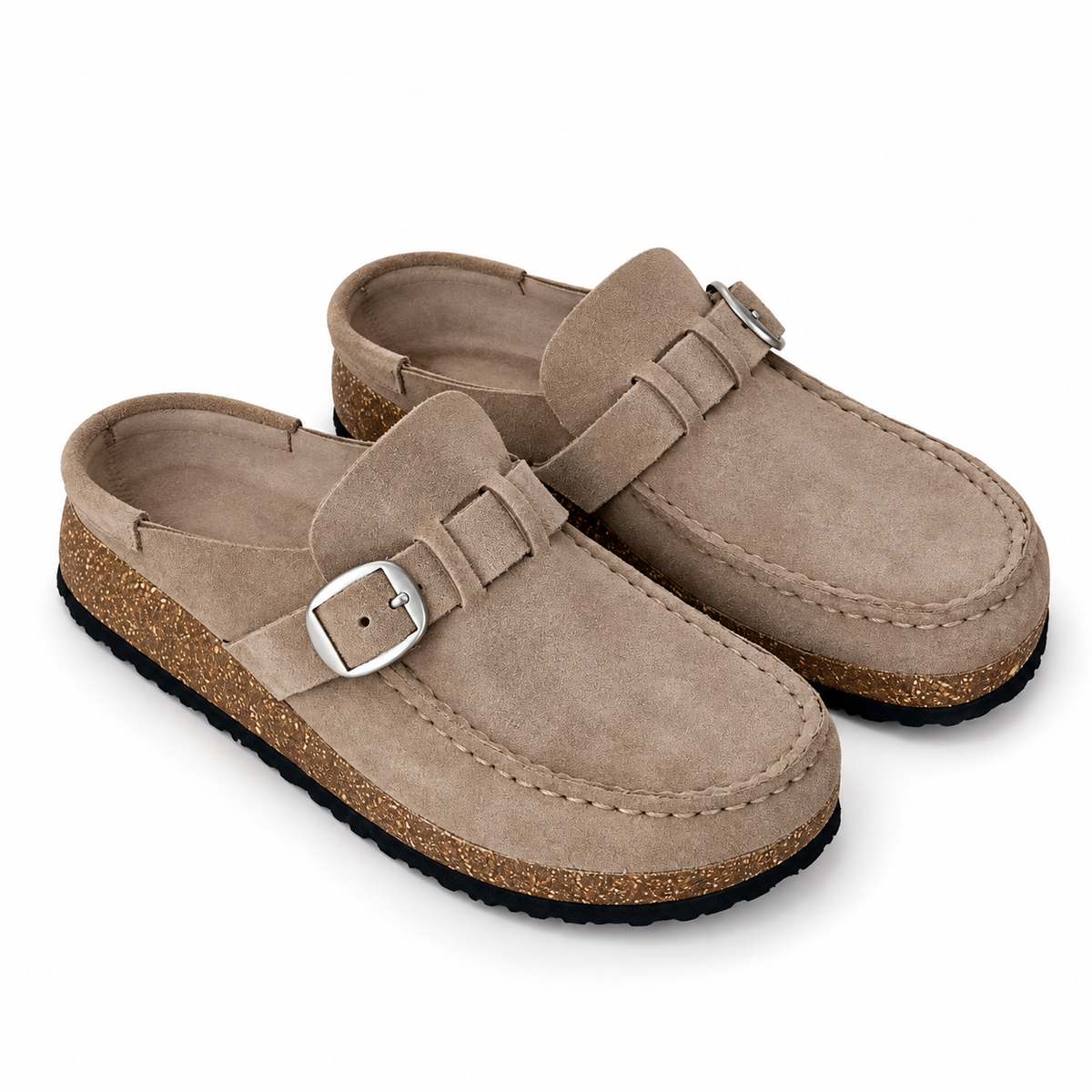 Women's Elowen Suede Buckle Platform Clogs