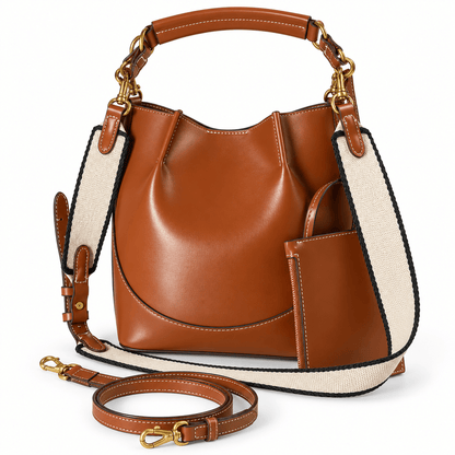 Women's Elowen Canvas-Panel Convertible Bucket Bag