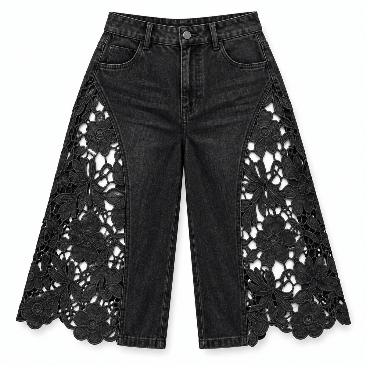 Women's Elowen Floral Cutwork Denim Culottes