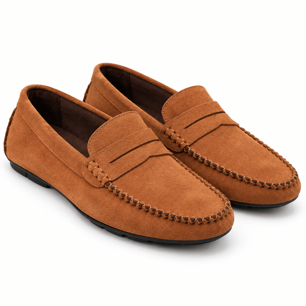 Men's Evander Hand-Stitched Suede-Style Driving Loafers
