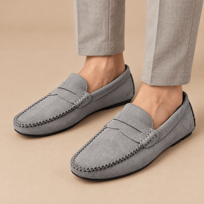 Men's Evander Hand-Stitched Suede-Style Driving Loafers