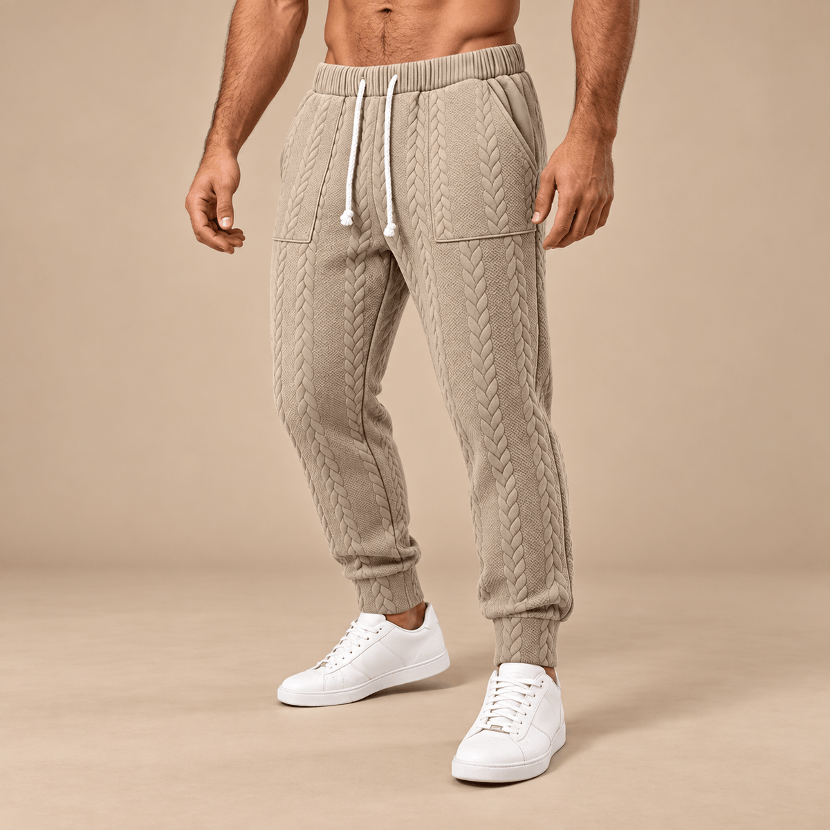 Men's Evander Heritage Cable-Texture Joggers