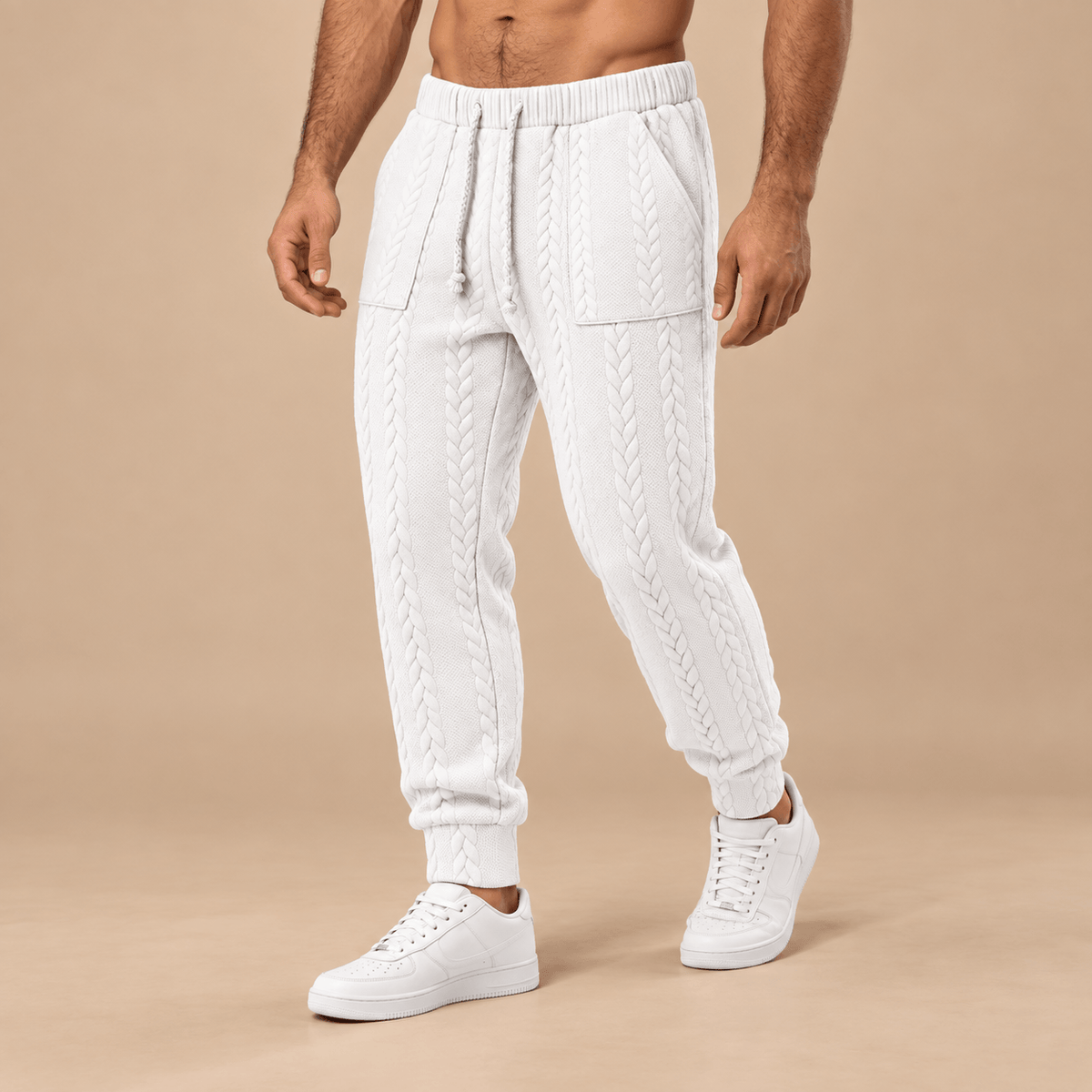 Men's Evander Heritage Cable-Texture Joggers