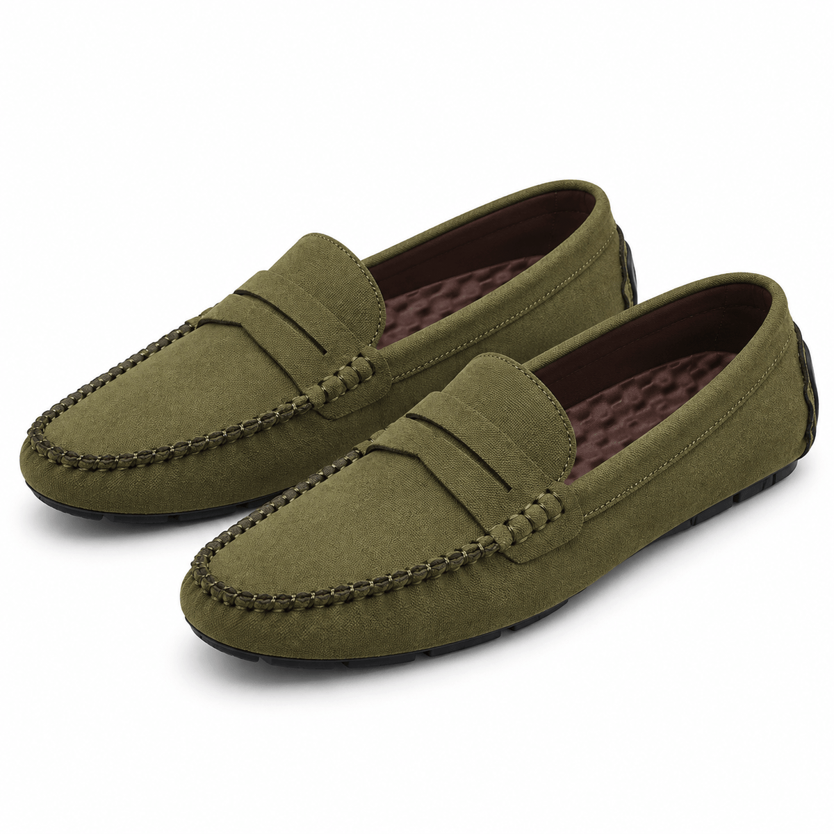 Men's Evander Hand-Stitched Suede-Style Driving Loafers