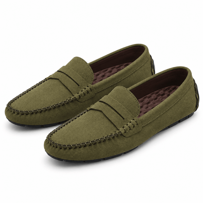 Men's Evander Hand-Stitched Suede-Style Driving Loafers