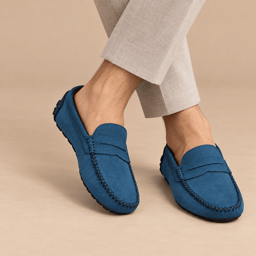 Men's Evander Hand-Stitched Suede-Style Driving Loafers