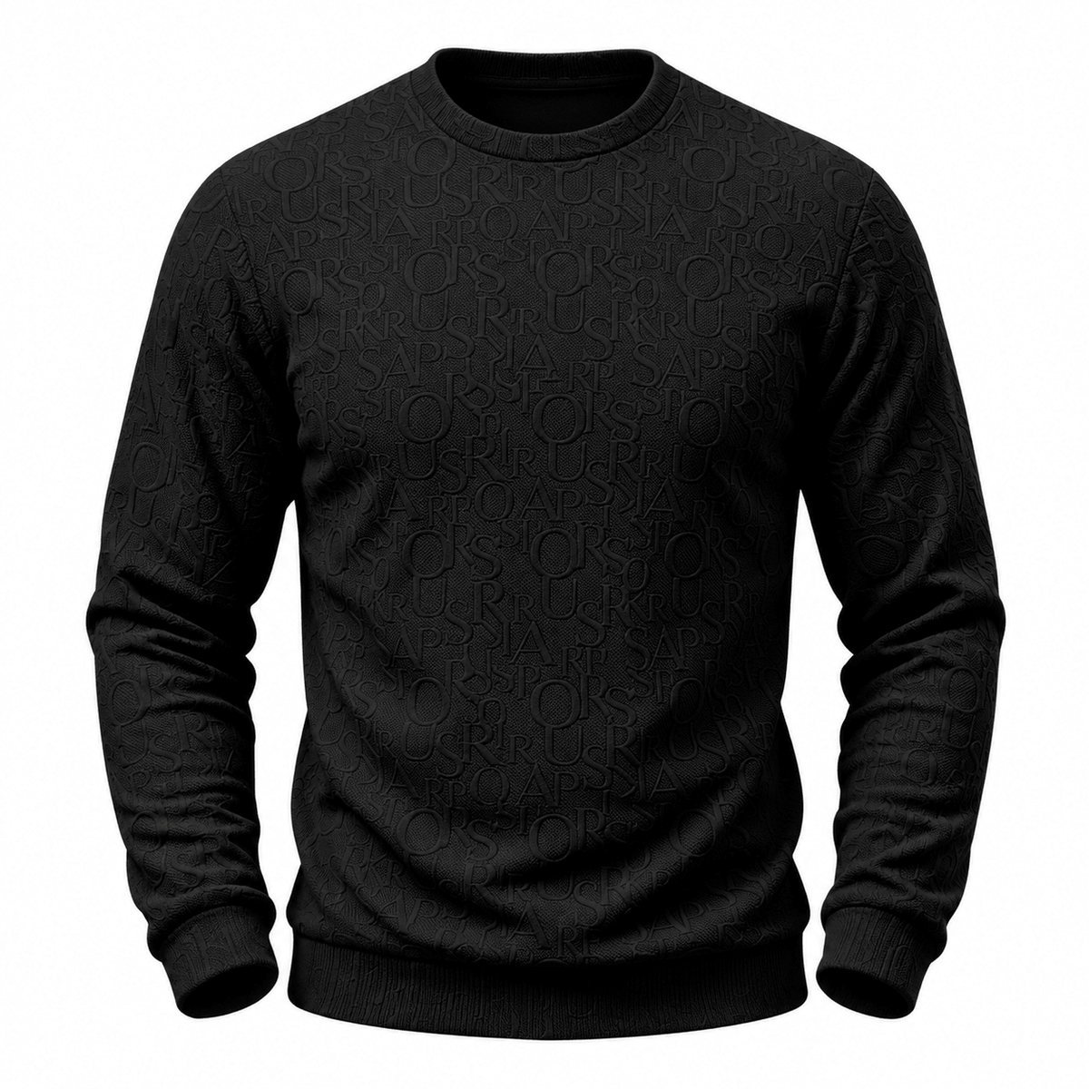 Men's Evander Monogram-Texture Crew Neck Sweater