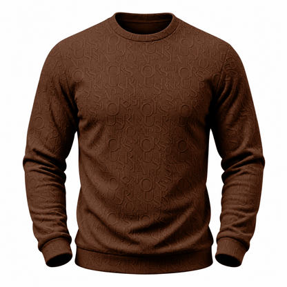 Men's Evander Monogram-Texture Crew Neck Sweater