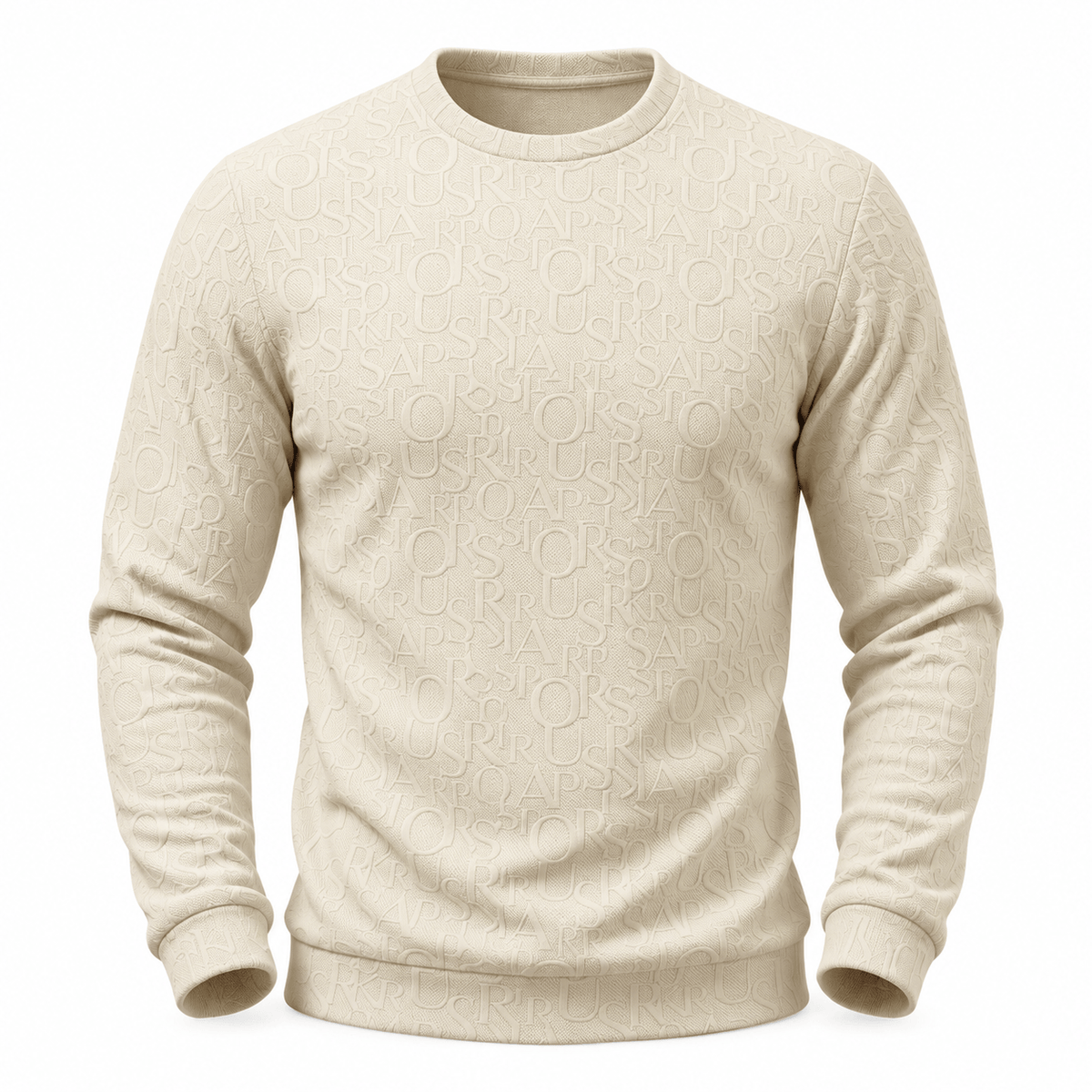 Men's Evander Monogram-Texture Crew Neck Sweater