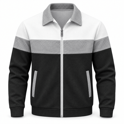 Men's Leandro Waffle-Knit Colour-Block Jacket