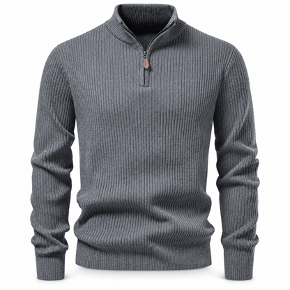 Men's Aldric Ribbed Quarter-Zip Knit Sweater