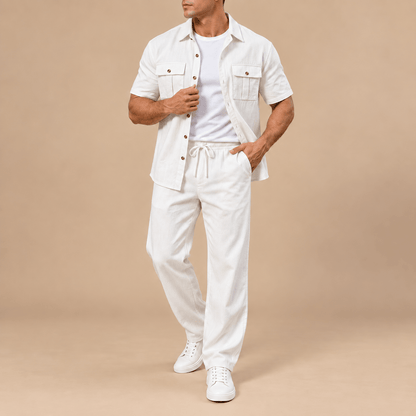 Men's Matteo Relaxed Linen-Style Trouser Set