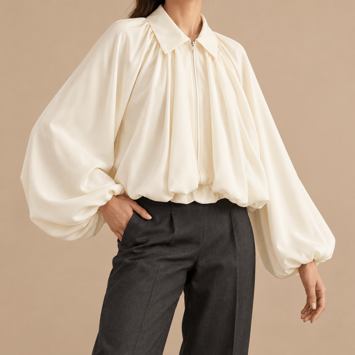 Women's Marielle Balloon-Sleeve Swing Jacket