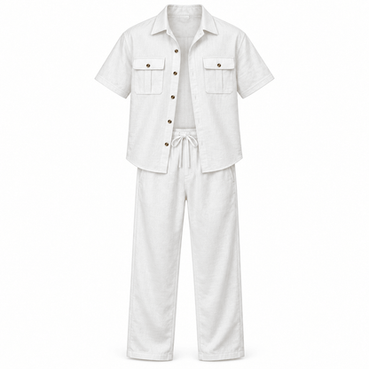 Men's Matteo Relaxed Linen-Style Trouser Set