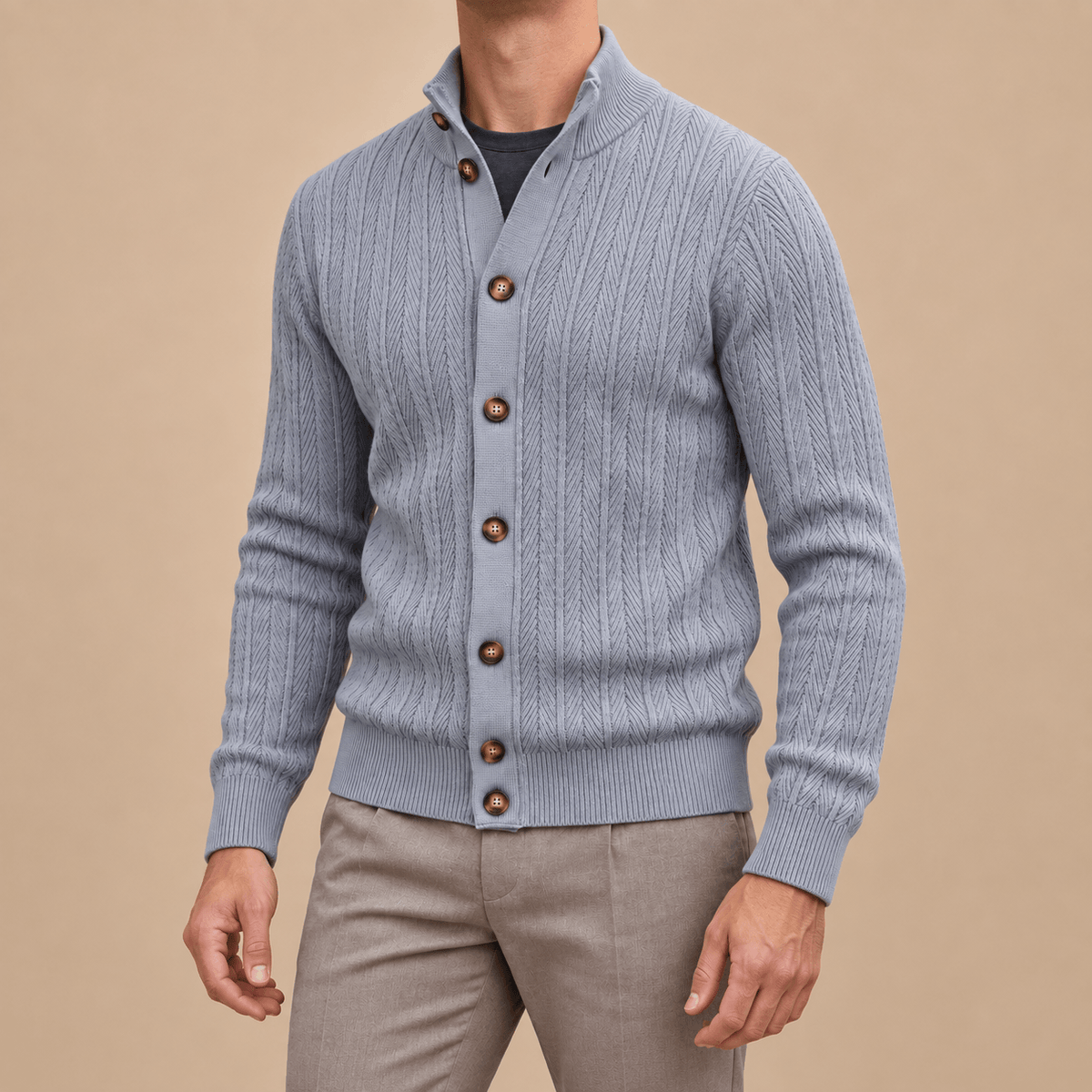 Men's Alistair Cable-Knit Button Cardigan