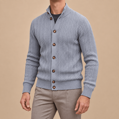 Men's Alistair Cable-Knit Button Cardigan
