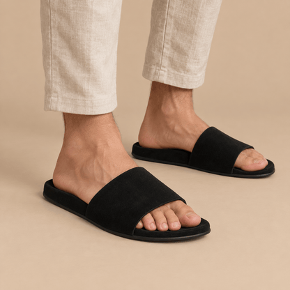 Men's Lucian Suede-Look Minimalist Slides