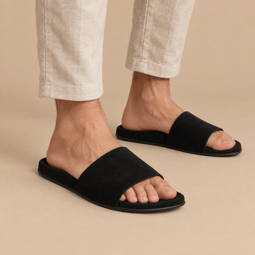 Men's Lucian Suede-Look Minimalist Slides