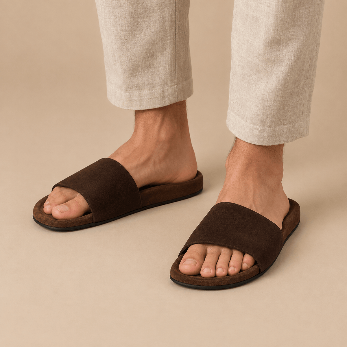 Men's Lucian Suede-Look Minimalist Slides