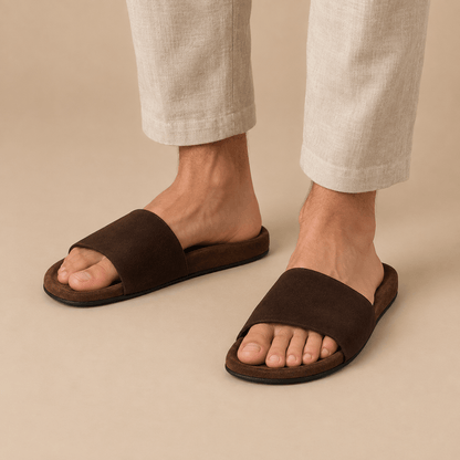 Men's Lucian Suede-Look Minimalist Slides