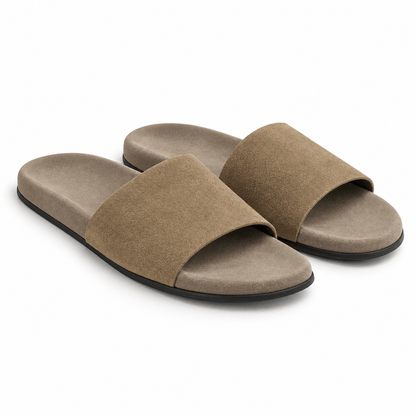 Men's Lucian Suede-Look Minimalist Slides