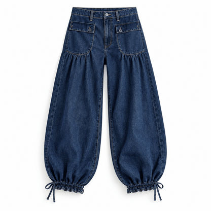 Women's Marielle Utility-Pocket Wide-Leg Jeans