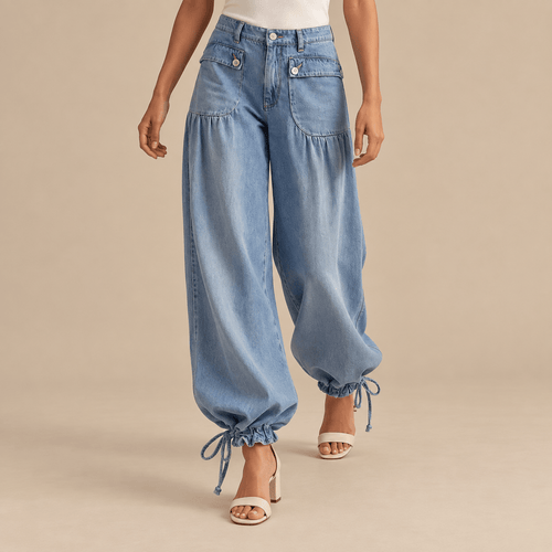 Women's Marielle Utility-Pocket Wide-Leg Jeans