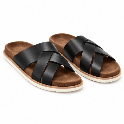 Men's Matteo Woven-Strap Comfort Slides