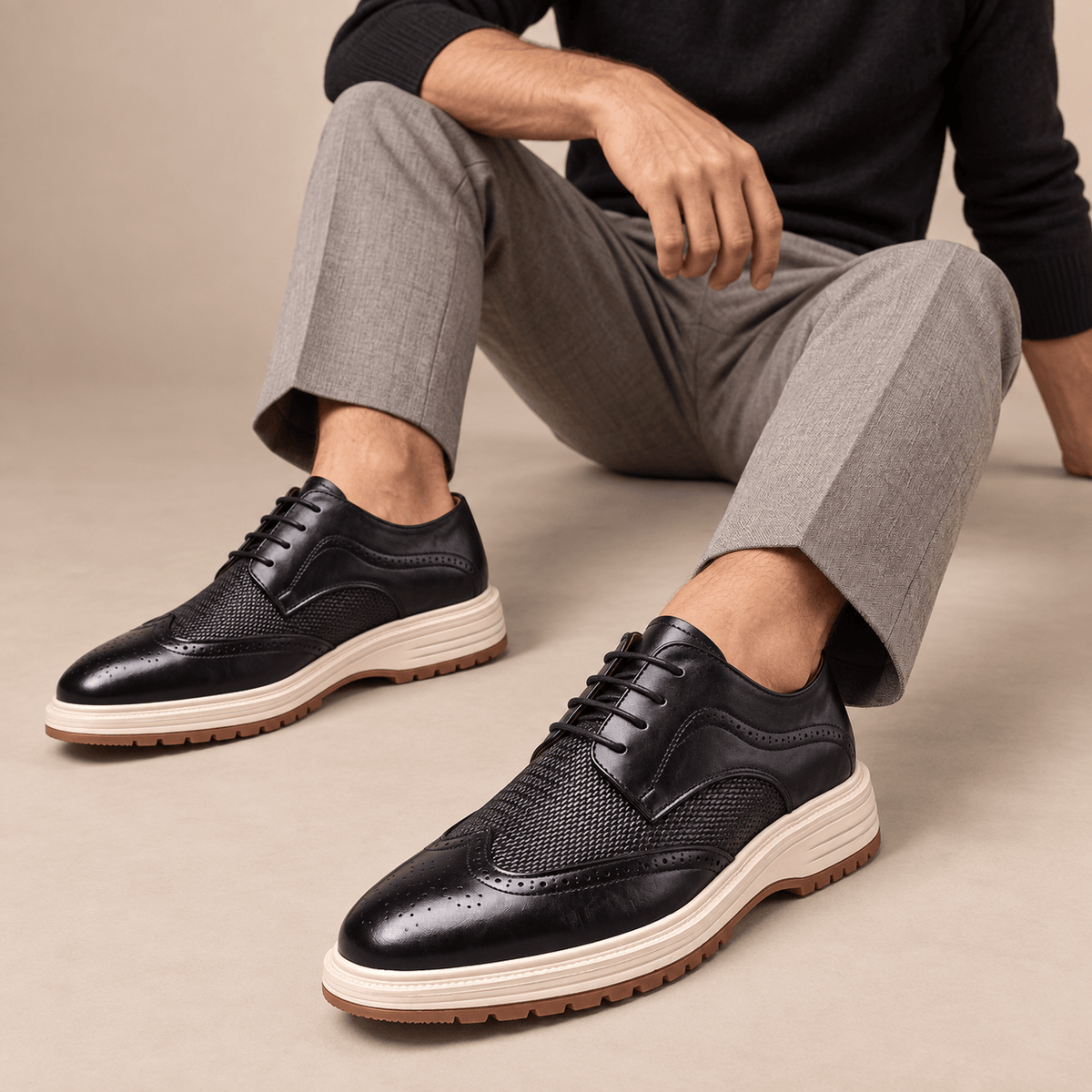 Men's Alaric Brogue-Detail Platform Derby Shoes