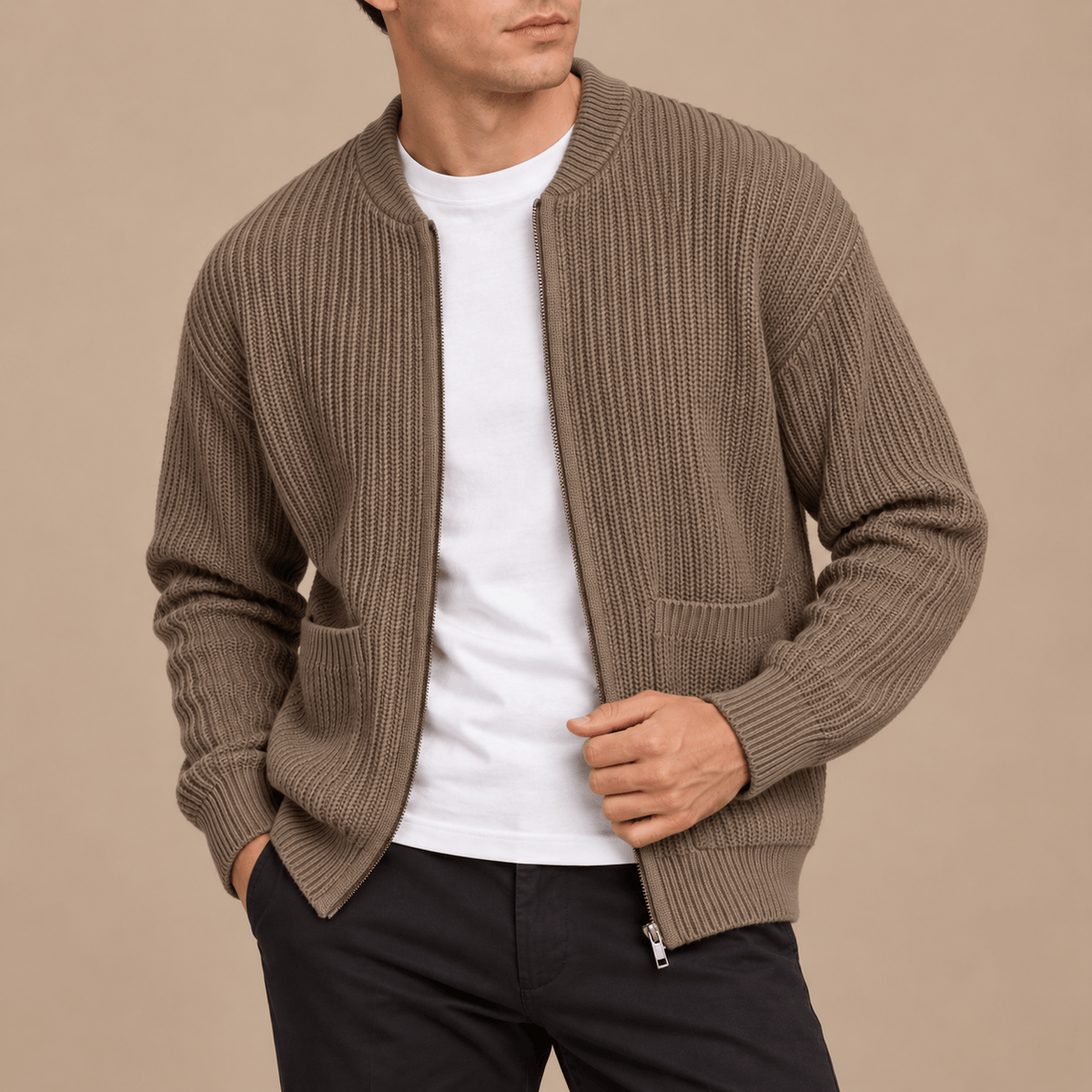 Men's Alderton Ribbed Zip Cardigan