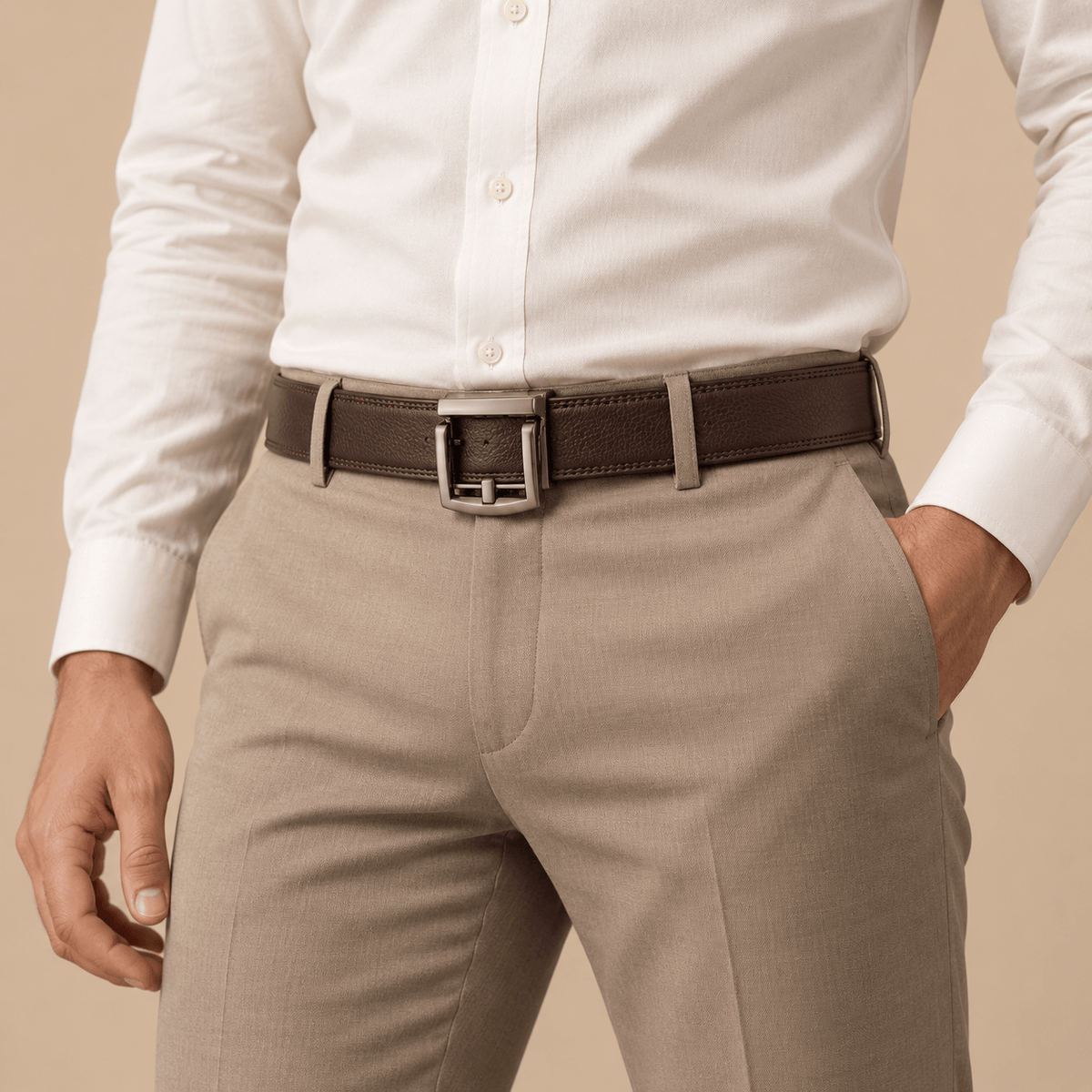 Men's Aldric Automatic Buckle Leather-Look Belt