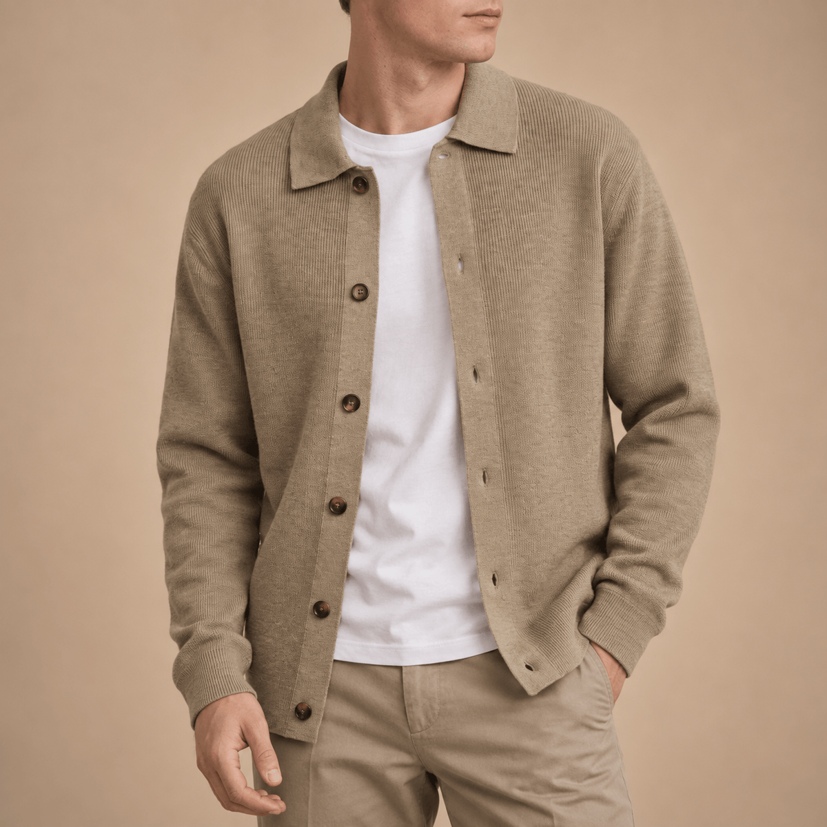 Men's Aldric Ribbed Knit Cardigan