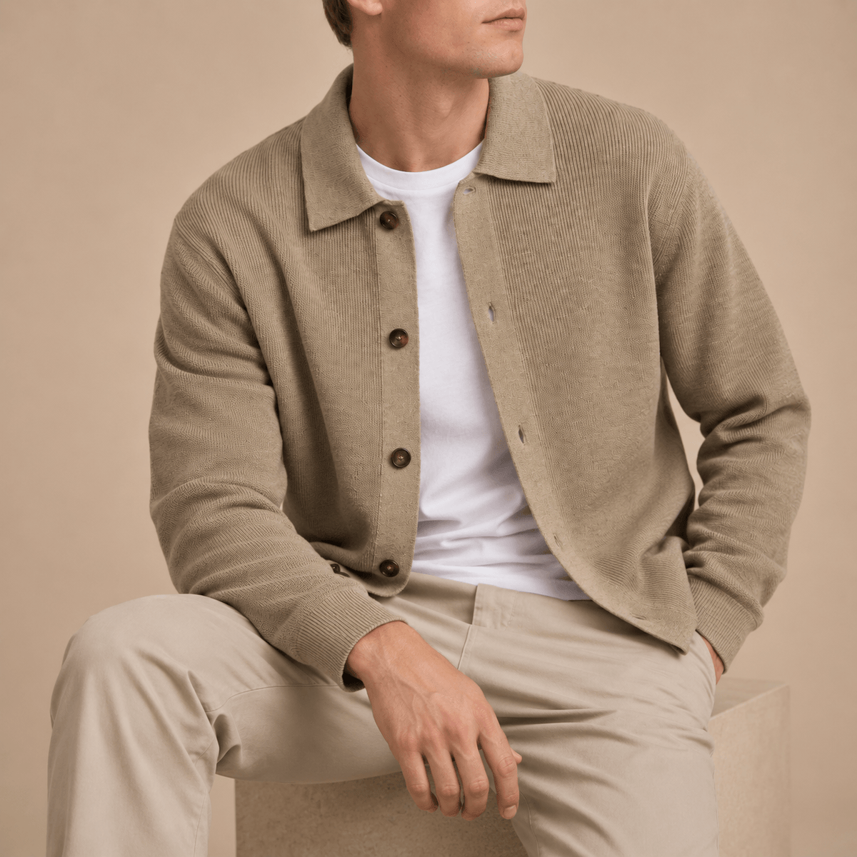 Men's Aldric Ribbed Knit Cardigan