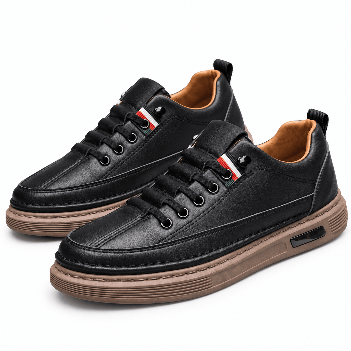 Men's Alessio Retro Panel Leather-Look Trainers
