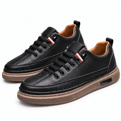 Men's Alessio Retro Panel Leather-Look Trainers