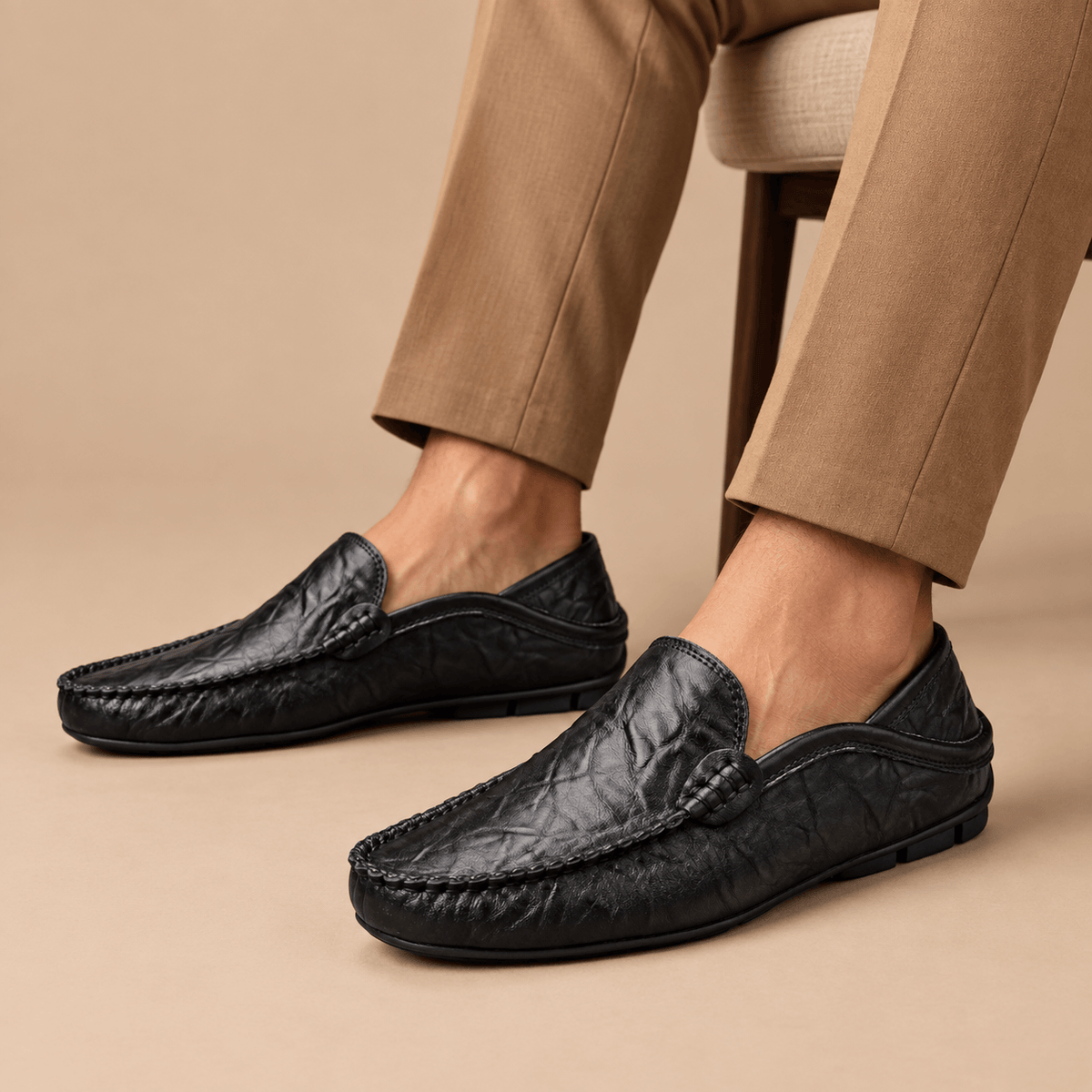 Men's Alessio Woven Leather Resort Loafers
