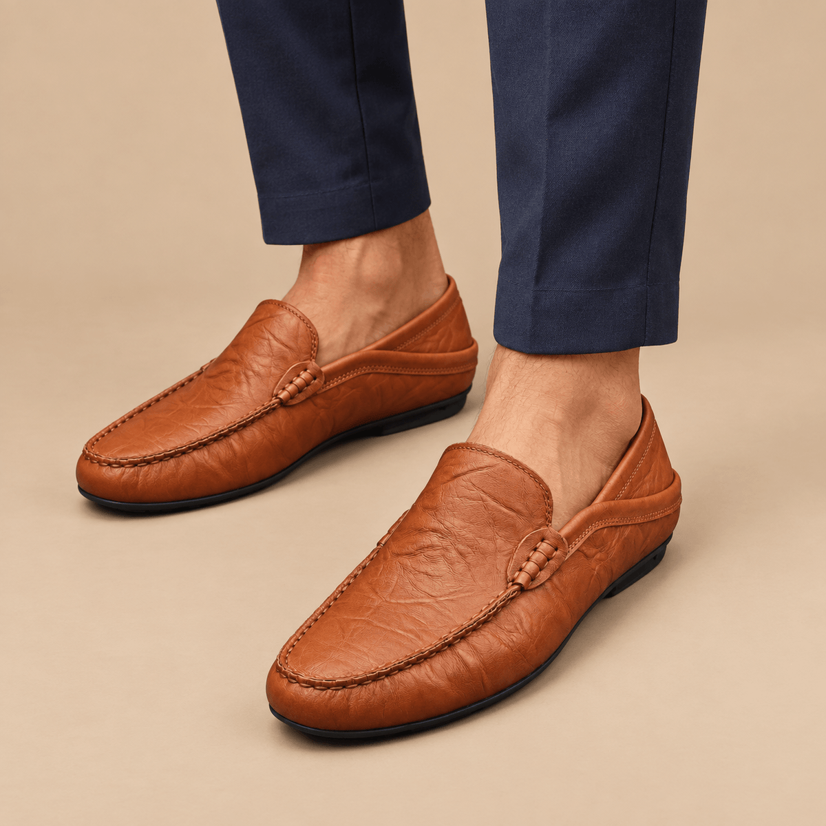 Men's Alessio Woven Leather Resort Loafers