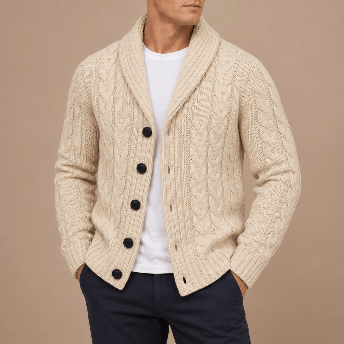 Men's Alistair Marled Wool-Blend Cardigan
