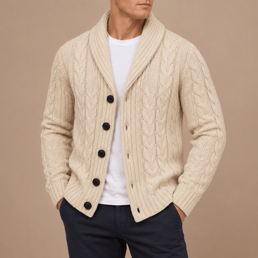 Men's Alistair Marled Wool-Blend Cardigan