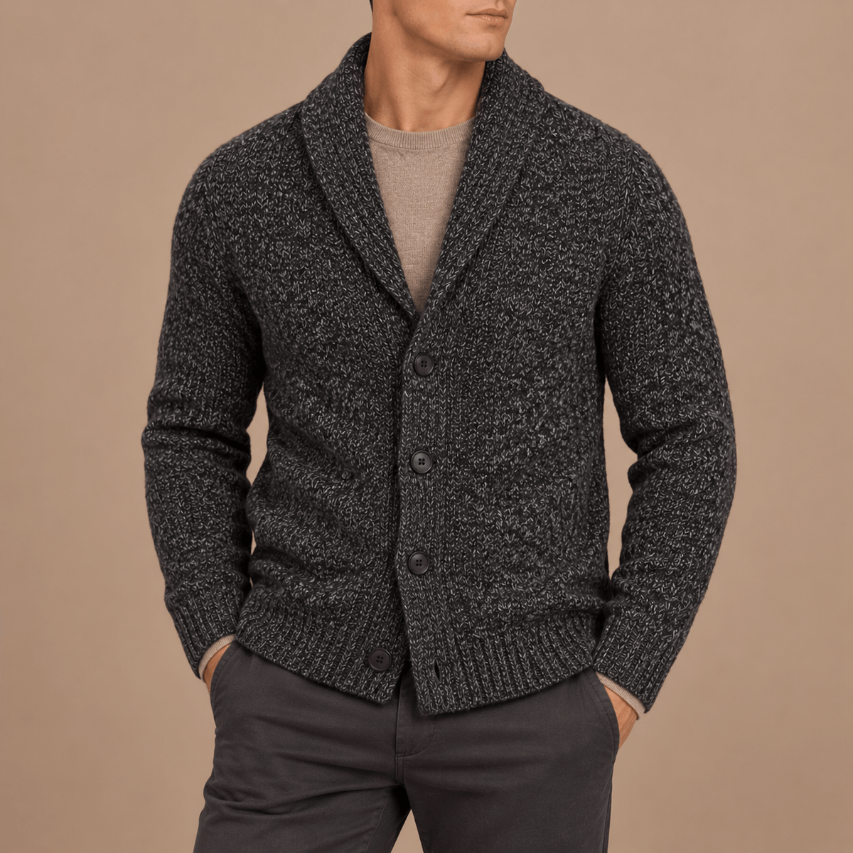 Men's Alistair Marled Wool-Blend Cardigan