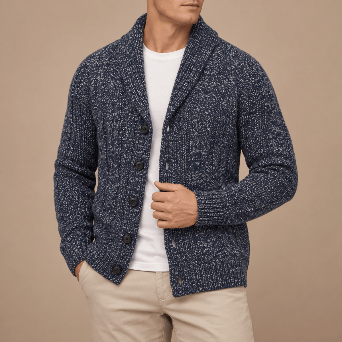 Men's Alistair Marled Wool-Blend Cardigan