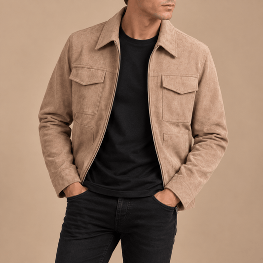 Men's Bramwell Suede-Effect Utility Jacket