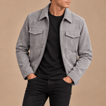 Men's Bramwell Suede-Effect Utility Jacket